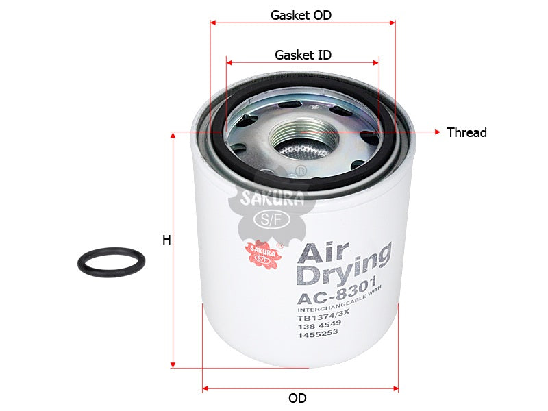 SAKURA,, Air Filter (Spin-On), 432 410 9272, AC-8301, SCANIA
