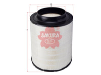 ไส้กรองอากาศ(เคสแบบใช้แล้วทิ้ง), SAKURA, 5360900001, AH-7906, MTU (126500)