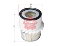 ไส้กรองอากาศ(ธาตุ) SAKURA, I5-14215007-0, AS-1502, ISUZU (125690)
