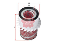 SAKURA,, Air Filter (Element), S508-23-603, AS-1705, MAZDA