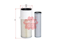 SAKURA,, Air Filter (Element), 121420-12511+121422-12570, AS-2206-S, ALLIS CHALMERS