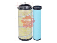 ไส้กรองอากาศ(ไส้กรอง) SAKURA, 6223614M1+6223615M1, AS-22470-S, IVECO (125728)