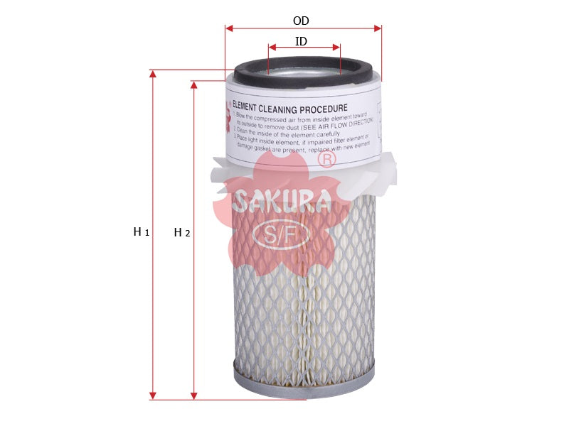 SAKURA,, Air Filter (Element), 9669K, AS-5412, ALLIS CHALMERS
