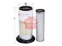 Air Filter (ဒြပ်စင်)၊ SAKURA၊ 167815A1+167817A1၊ AS-5643-S၊ HITACHI (126476)