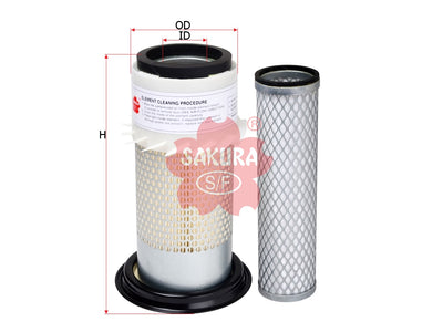 SAKURA,, Air Filter (Element), 167815A1+167817A1, AS-5643-S, HITACHI