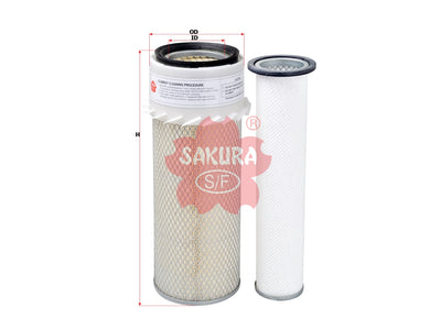SAKURA,, Air Filter (Element), 221409+266222, AS-6905-S, CUMMINS