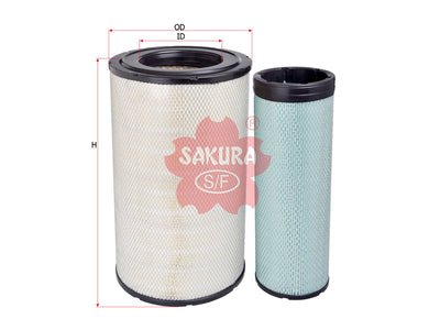 SAKURA,, Air Filter (Element), 15270188 + 15270189, AS-8579-S, HITACHI