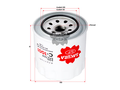 กรองน้ำมันเครื่อง(Spin-On) , SAKURA, 4026486, C-1001, MITSUBISHI (124904)