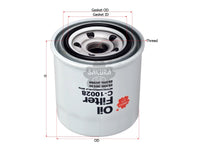 กรองน้ำมันเครื่อง(Spin-On) , SAKURA, 26300-35530, C-10028, HYUNDAI (125898)