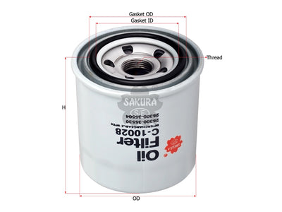 กรองน้ำมันเครื่อง(Spin-On) , SAKURA, 26300-35530, C-10028, HYUNDAI (125898)