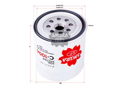 SAKURA,, Oil Filter (Spin-On), ME 014833, C-1004, FUSO