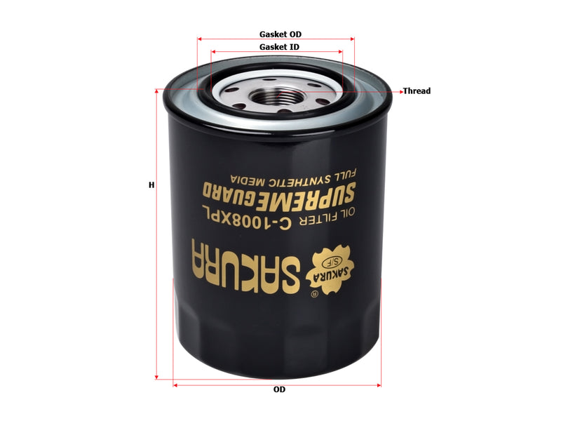 SAKURA,, Oil Filter (Spin-On), MD 069782, C-1008XPL, MITSUBISHI