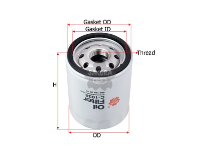 SAKURA,, Oil Filter (Spin-On), MR 984204, C-1038, MITSUBISHI