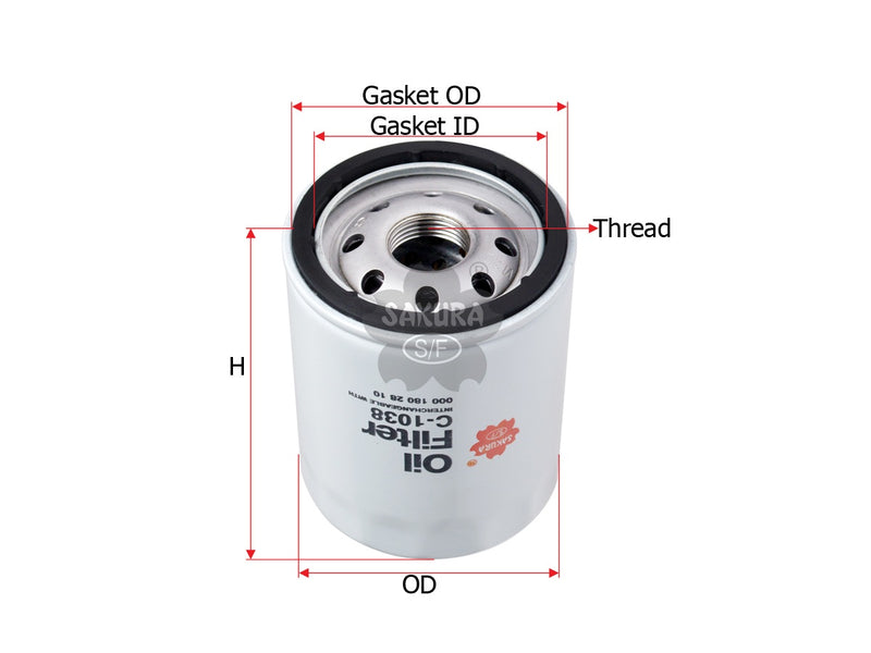 SAKURA,, Oil Filter (Spin-On), MR 984204, C-1038, MITSUBISHI