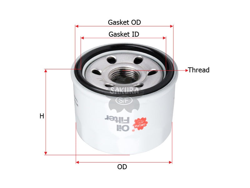 กรองน้ำมันเครื่อง(Spin-On) , SAKURA, A 132 180 01 10, C-1041, MITSUBISHI (124926)