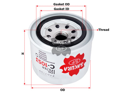 SAKURA,, Oil Filter (Spin-On), 94243270, C-1053, GMC