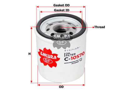 SAKURA,, Oil Filter (Spin-On), PC121105, C-10570, PROTON