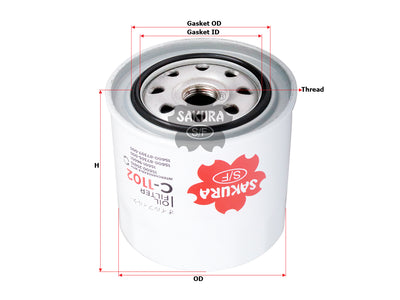 กรองน้ำมันเครื่อง(Spin-On) , SAKURA, 15601-25010, C-1102, BOBCAT (123156)