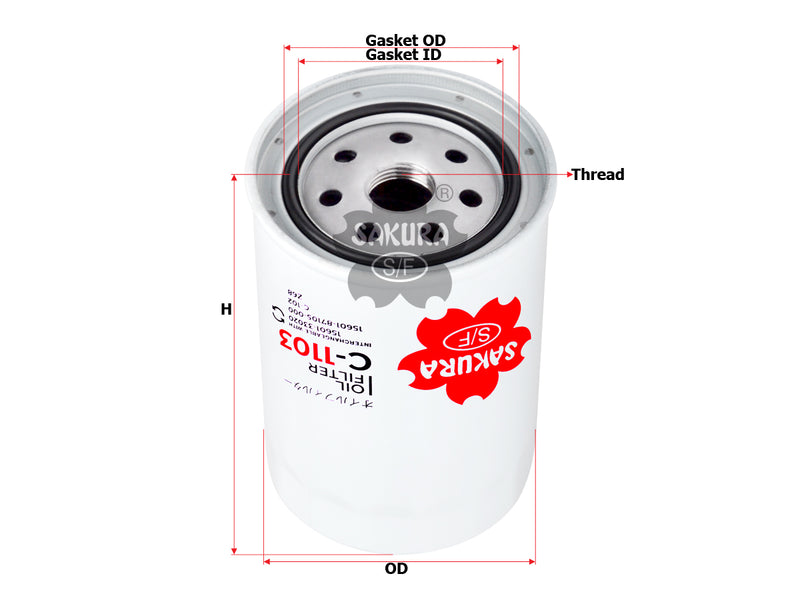 SAKURA,, Oil Filter (Spin-On), 059115561C, C-1103, BMW