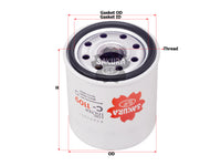 กรองน้ำมันเครื่อง(Spin-On) , SAKURA, 90915-YZZE1, C-1109, TOYOTA (123796)