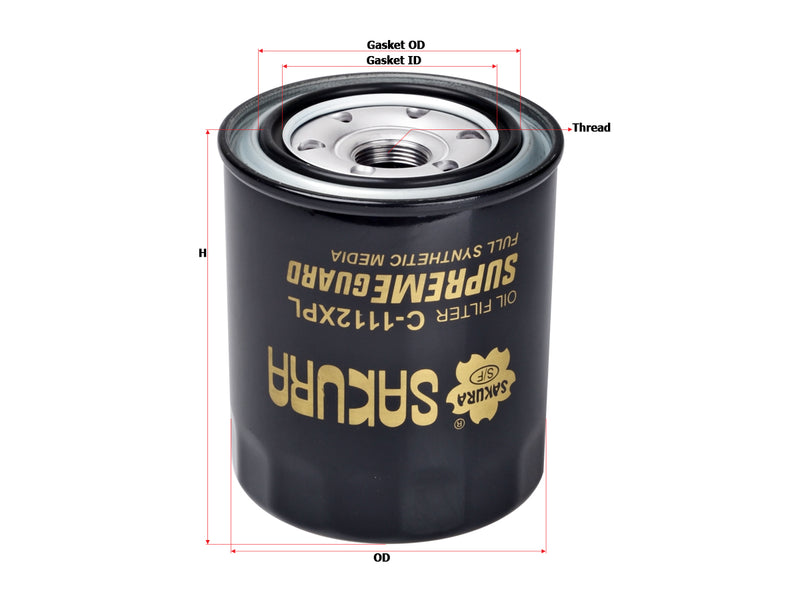 SAKURA,, Oil Filter (Spin-On), 90915-03006, C-1112XPL, TOYOTA
