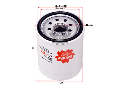 SAKURA,, Oil Filter (Spin-On), AY100-TY014, C-1113, VOLVO PENTA
