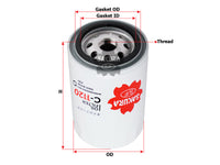 กรองน้ำมันเครื่อง(Spin-On) , SAKURA, 15601-33020, C-1120, TOYOTA (124038)