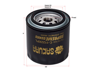 SAKURA,, Oil Filter (Spin-On), 15600-25010, C-1122XPL, FORD