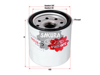 กรองน้ำมันเครื่อง(Spin-On) , SAKURA, 15601-BZ030, C-1138, DAIHATSU (124231)