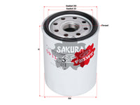 กรองน้ำมันเครื่อง(Spin-On), SAKURA, 90915-YZZE2, C-1137, C-1140, NEW HOLLAND(CNH) (124001)