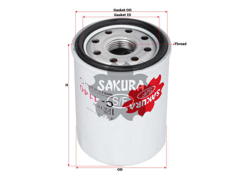 SAKURA,, Oil Filter (Spin-On), 90915-YZZE2, C-1137, C-1140, NEW HOLLAN