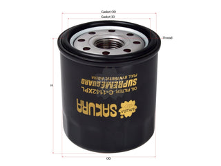 SAKURA,, Oil Filter (Spin-On), 90915-TB001, C-1142XPL, TOYOTA