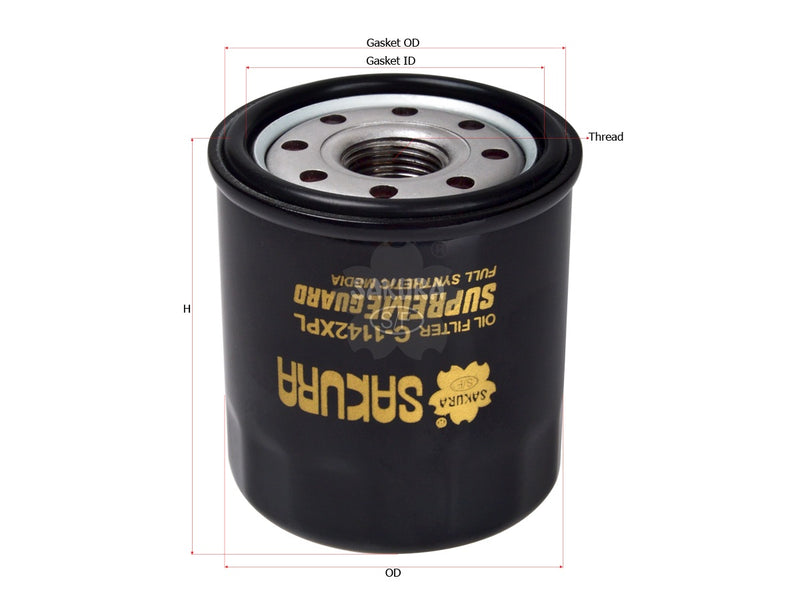 SAKURA,, Oil Filter (Spin-On), 90915-TB001, C-1142XPL, TOYOTA