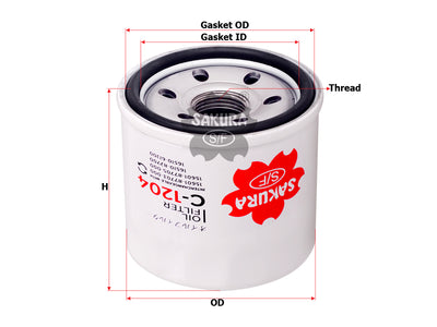 SAKURA,, Oil Filter (Spin-On), 96565412, C-1204, SUZUKI