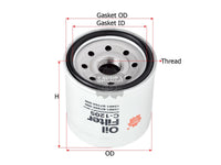 กรองน้ำมันเครื่อง(Spin-On) , SAKURA, 15601-87704-000, C-1205, DAIHATSU (126900)