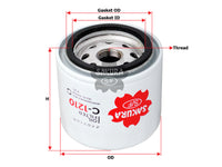 SAKURA,, Oil Filter (Spin-On), 16510-73001, C-1210, DAIHATSU