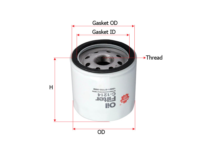 SAKURA,, Oil Filter (Spin-On), 15601-87703-99M, C-1214, DAIHATSU