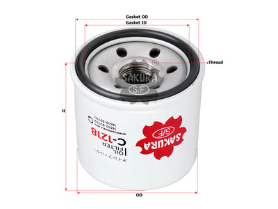 SAKURA,, Oil Filter (Spin-On), 16510-82703, C-1218, SUZUKI