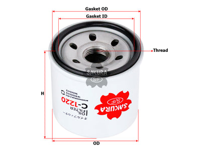 SAKURA,, Oil Filter (Spin-On), 25183779, C-1220, CHEVROLET