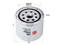 กรองน้ำมันเครื่อง(Spin-On) , SAKURA, 15601-87702-001, C-1221, DAIHATSU (126891)