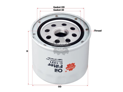 ဆီစစ်ထုတ်ခြင်း (အလှည့်အပြောင်း)၊ SAKURA၊ 15601-87702-001၊ C-1221၊ DAIHATSU (126891)