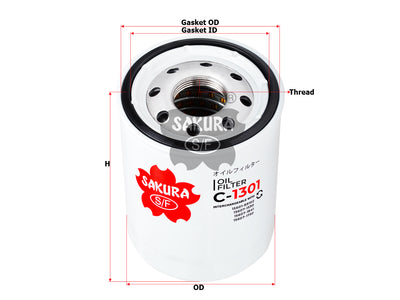 SAKURA,, Oil Filter (Spin-On), 15607-1841, C-1301, HINO