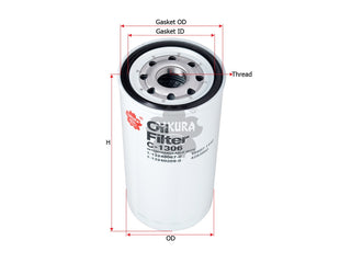 SAKURA,, Oil Filter (Spin-On), 4283860, C-1306, HINO
