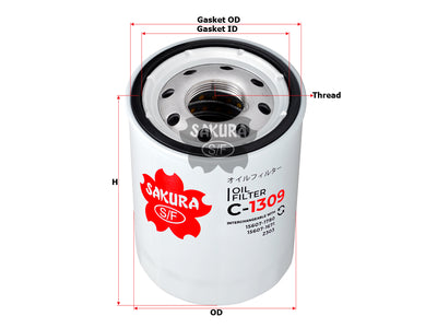 SAKURA,, Oil Filter (Spin-On), 15607-1780, C-1309, HINO