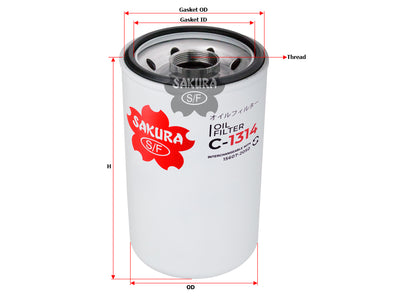 SAKURA,, Oil Filter (Spin-On), 5-87619239-0, C-1314, HINO