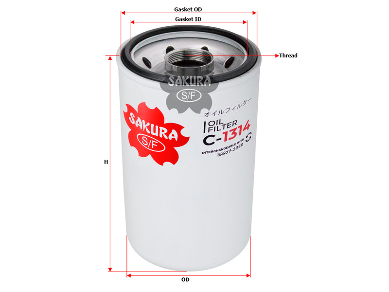 SAKURA,, Oil Filter (Spin-On), 5-87619239-0, C-1314, HINO