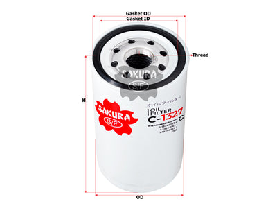 SAKURA,, Oil Filter (Spin-On), 1-87811639-2, C-1327, HITACHI