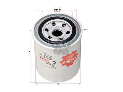 กรองน้ำมันเครื่อง(Spin-On), SAKURA, AY100-SU002, C-1403, SUZUKI (123902)