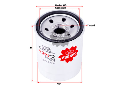 SAKURA,, Oil Filter (Spin-On), 19280218, C-1404, SUZUKI