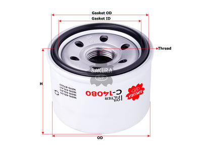 กรองน้ำมันเครื่อง(Spin-On) , SAKURA, 16510-87J00, C-14080, SUZUKI (123888)